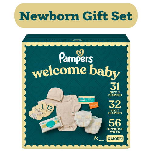 Pampers Gift Set, Diapers, Wipes, and Milestone Gifts
