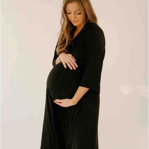 Lila Labor & Postpartum Gown in Black
