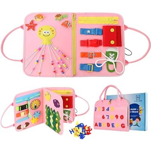 Levier Busy Board,Quiet Book,Soft Activity Books for Babies,Felt Activity Book Soft Sensory Touch and Fell Cloth Book,Preschool Educational Learning Toys Gift for Boys Girls