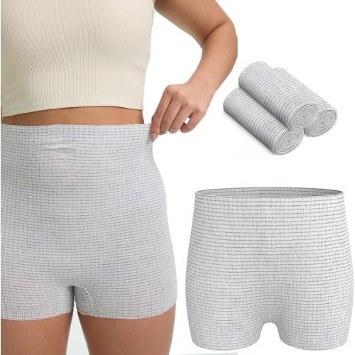 hetaida Postpartum Disposable Underwear, C-Section Underwear for Women, High Waist Maternity Panties, Latex-Free, Super Breathable & Soft, High Stretchable, 8 Count Grey