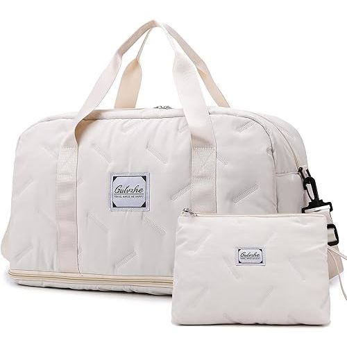 Travel Duffle Bag,Weekender Carry on Overnight Bag for Women Foldable Personal Item Bag Sport Gym Bag for Men with Wet Pocket Toiletry Makeup Bag for Yoga Dance Trips Hospital