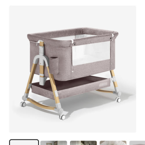 HARPPA Cuddly 3-in-1 Baby Bassinet Bedside Sleeper for Reflux | Attaches to Bed, Adjustable 5 Heights, Non-Toxic & CPSC Certified | Sturdy Aluminum Frame, Portable Wheels, Tool-Free Setup, Gentle Rocking | Perfect for Newborns, Infants, Small Spaces & Saf