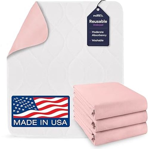 Incontinence Bed Pads Washable - Reusable Waterproof Bed Pads - Soft and Leak Proof Chucks - Moderate Absorbent Pee Pads for Adults - Withstands Extensive Washing - 34" x 36" - 3 Pack