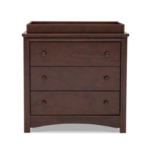 Delta Children Perry 3 Drawer Dresser With Changing Top And Interlocking Drawers - Walnut Espresso