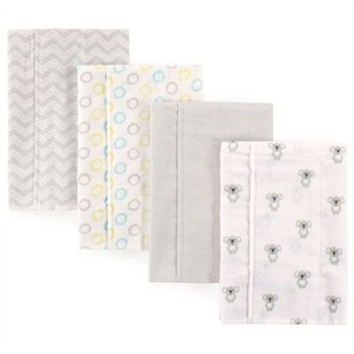 Luvable Friends Baby Cotton Flannel Burp Cloths 4pk Set, Koala, One Size