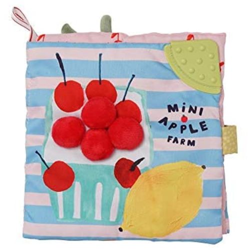 Manhattan Toy Mini-Apple Farm Soft Activity Crinkle Book for Baby & Toddler with Discovery Mirror and Textured Teether