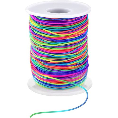 LUSTEMBER 1mm Stretchy Bracelet String, Sturdy Rainbow Elastic String Elastic Cord for Jewelry Making, Necklaces, Beading and Crafts