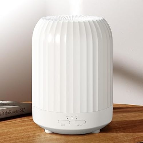Essential Oil Diffuser for Bedroom, Quiet Humidifiers for Home, 250ML Aromatherapy Diffuser with 7 LED Colors & Safety Auto-Off Timer, Quiet for Bedroom, Baby Room, Hotel & Plants-White
