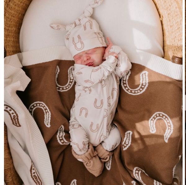 Knit Blanket | Western Horse Shoe – Little and Fern