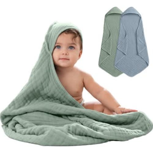 Hooded Baby Towels - 6 Layers, Pack of 2
