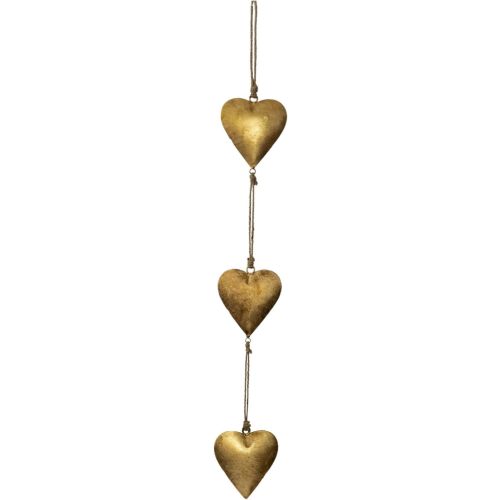 Mie Creations Vintage Metal Heart Wall Hanging Art, Gold Hearts Shaped Bedroom Wall Decor | Anniversary Decorations for Couples, Farmhouse Country Rustic Love Heart, Golden 27''