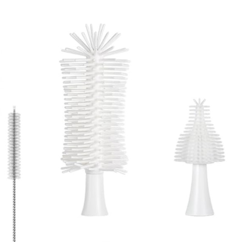 Zooawa Electric Bottle Brush Set with Electric Baby Bottle Brush Cleaner, Nipple Brush, Straw Cleaner Brush, 1800mAh, USB Rechargeable, BPA Free, IP 65 Waterproof, Gift for New Moms, White