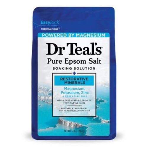 Dr Teal's Epsom Salt Magnesium Soak Restorative Minerals with Potassium & Zinc - 3lbs