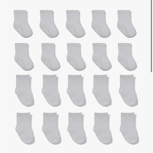 Little Me 20-Pack Newborn Baby Infant & Toddler Unisex Socks, 0-12/12-24 Months, Assorted Size Pack, White