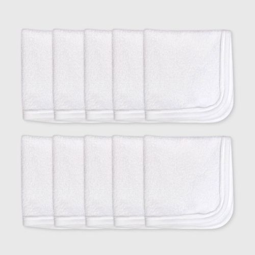 Honest Baby 10pk Organic Cotton Washcloth - White