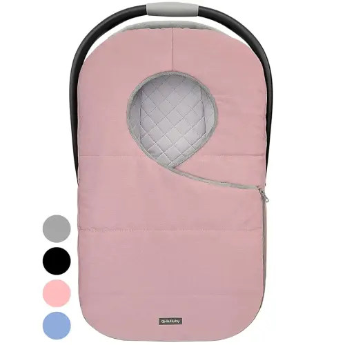 Winter Carseat Cover for Baby | Infant Car Seat Cover Baby | Doona Accessories | Winter Car Seat Canopy for Boys & Girls | New Born Essentials Must Haves for Cold Weather | Warm & Thick Fleece (Pink)