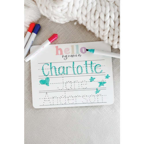 Kids Personalized Whiteboard | Hello My Name Is - Pink
