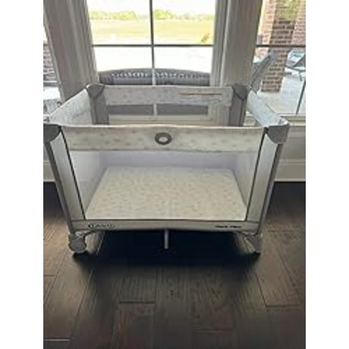 Graco Pack n Play On The Go Playard, Baby Playpen with Bassinet, Lightweight Portable Crib, Push-Button Fold Travel Crib, Kaden - w/ Infant Bassinet - w/ Full-size Infant Bassinet