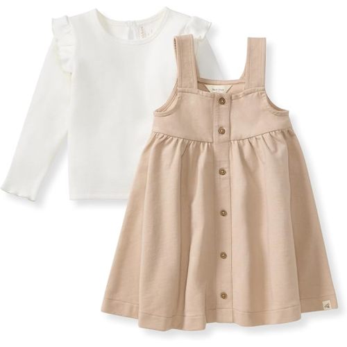 Burt's Bees Baby baby-girls Dress Set,Short & Long-sleeve, 6m