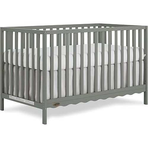 Dream On Me Synergy Wave 5-in-1 Convertible Crib in Seagrass, JPMA & Greenguard Gold Certified, Converts from a Baby Crib to a Toddler Bed, Daybed, and Full-Size Bed