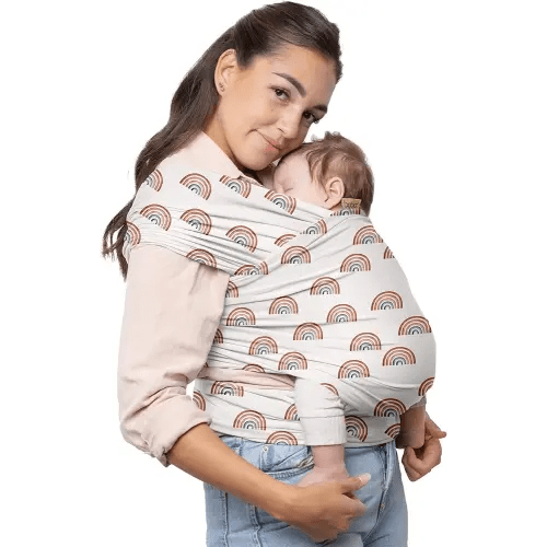Boba Baby Wrap Carrier - Original Baby Carrier Wrap Sling for Newborns - Baby Wearing Essentials - Newborn Wrap Swaddle Holder, Newborn to Toddler Infant Sling (Serenity Rainbows)