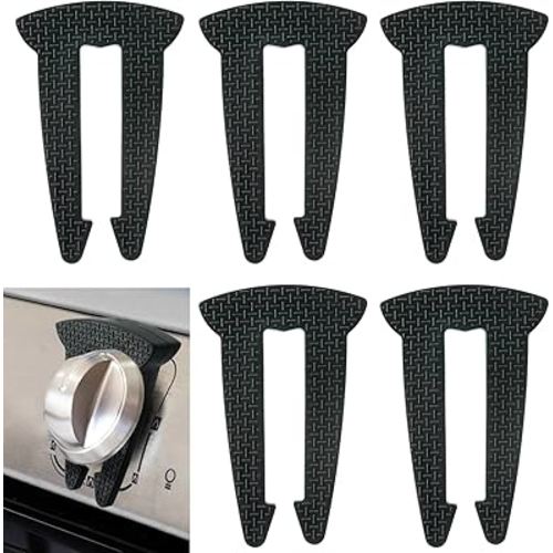 Lwuzkdo 5-Pack Gas Stove Knob Locks for Toddler Safety, Durable Design Knob Safety Covers, Child Proof Oven Knob Locks, Prevent Accidental Touch(Black)