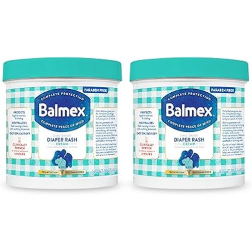 Balmex Complete Protection Baby Diaper Rash Cream with Zinc Oxide + Soothing Botanicals, 16 Oz, Pack of 2