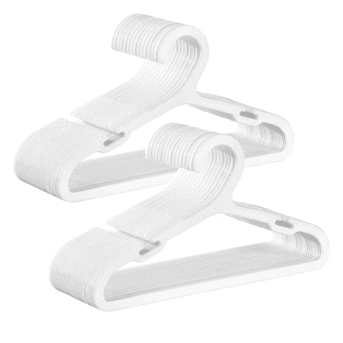 SONGMICS Baby Hangers 60 Pack, Plastic Kids Hangers for Closet, 11 x 6.1 Inches, for Children Aged 0-6 Years, Space-Saving, Non-Slip, Cloud White UCRP080W01