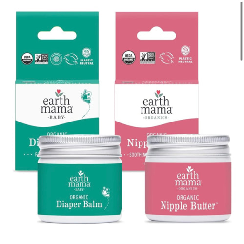 Earth Mama Nipple Butter™ & Diaper Balm | Nipple Cream & Organic Skincare for Baby | Breastfeeding & Postpartum Essentials Bundle