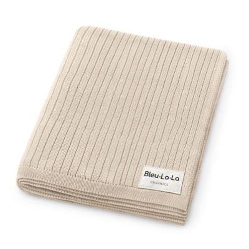 Bleu La La 100% Luxury Organic Cotton Ribbed Baby Swaddle Blanket for Newborn and Infant Boys and Girls - Oatmeal