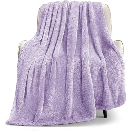 Whale Flotilla Extra Large Lilac Throw Blanket Fleece 50x70 Inch