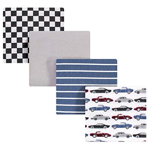 Hudson Baby Unisex Baby Cotton Flannel Receiving Blankets, Vintage Cars, One Size