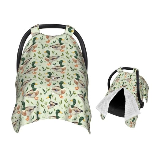 Cute Mallard Duck Baby Car Seat Canopy Nursing Cover for Newborn Car Seat Breastfeeding Covers Blanket Newborn Shower Gift