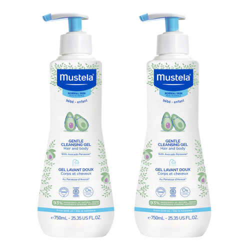 Mustela Gentle Baby Cleansing Gel, 25.35 fl oz, 2-pack