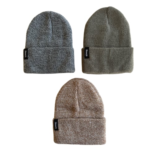 Heather Gray, Cliff, & Heather Copper Knit Cuff Beanie Bundle