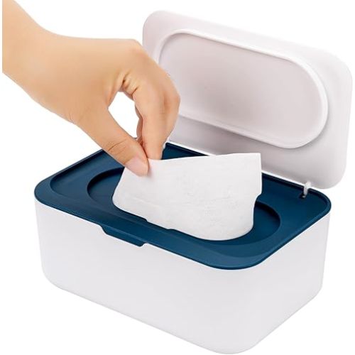 Baby Wipes Dispenser, Wipe Holder for Baby & Adult,Keeps Wet Tissue Fresh, Non-Slip Wipes Case,Easy Open & Close， Flushable Wipe Container with Sealing Design Lid