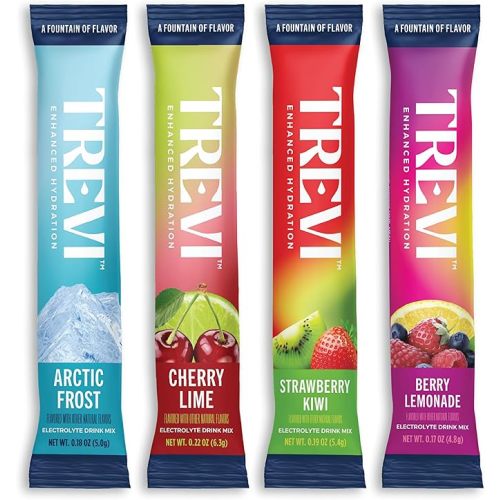 TREVI™ Sugar Free Electrolytes - Drink Mix Hydration Powder Packets - 28 Count - Favorites Variety Pack - Cherry Lime, Strawberry Kiwi, Berry Lemonade, Arctic Frost