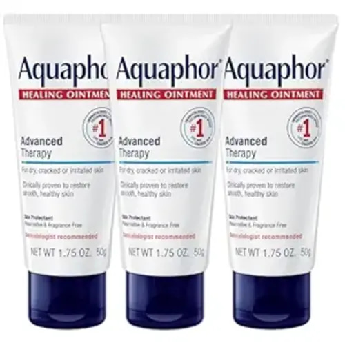 Aquaphor Advanced Therapy Healing Ointment, Hypoallergenic, Fragrance Free Body Moisturizer for Dry Skin and Minor Wound Care, Travel Size Skin Care Set, 1.75 Oz Tube, Pack of 3