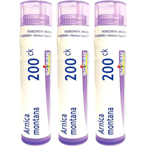 Boiron Arnica Montana 200ck Homeopathic Medicine for Muscle Pain and Stiffness - 3 Count (Pack of 1) (240 Pellets)