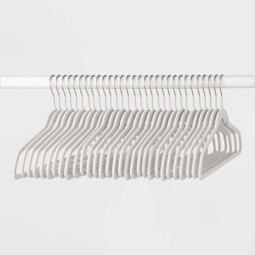 30pk Suit Flocked Hangers White - Brightroom™: Velvet Clothes Hangers for Sweaters, Dresses, Shirts, Suits