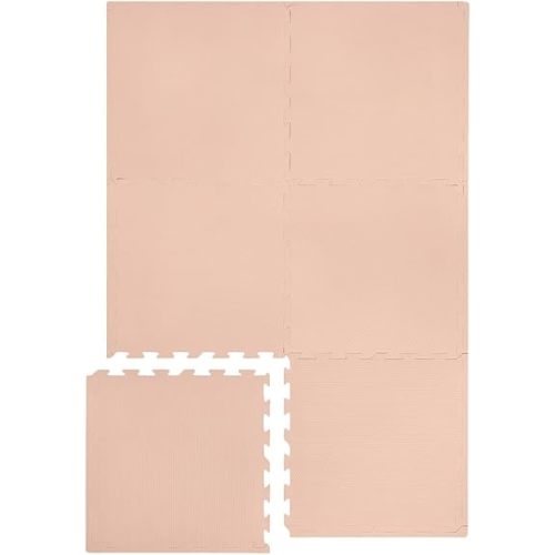3 Sprouts Baby Play Mat - Kids Foam Puzzle Play Mat with Interlocking Foam Tiles for Baby Play Area, Kids Playroom - Safe, Non Toxic EVA Soft Floor Mats with Fun Puzzle Design - Hazelnut
