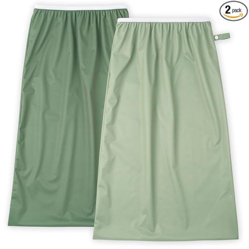 Nora's Nursery Pail Liner for Cloth Diapers - Reusable and Washable - Fits all Standard Diaper Pails - Waterproof Pail Liner with Strap for Diaper Pails, Laundry & Kitchen Garbage Cans (Garden - 2 Pk)