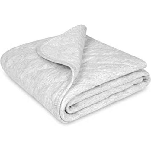 Zenssia Organic Cotton Baby Blanket Warm, Breathable and Super Soft Quilted Toddler Blanket for Boys and Girls - Thermal Crib Blanket Thick and Light Weight 39x39 Inches Large -Gray