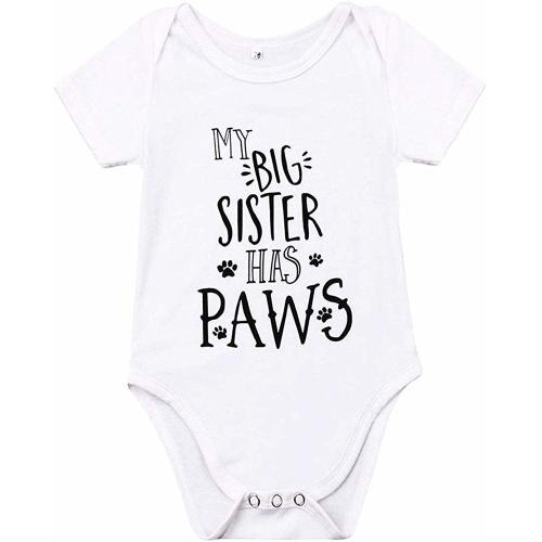 Newborn Baby GOT My Mind ON My Mommy Paws Funny Bodysuits Rompers Outfits Grey White 0-18M