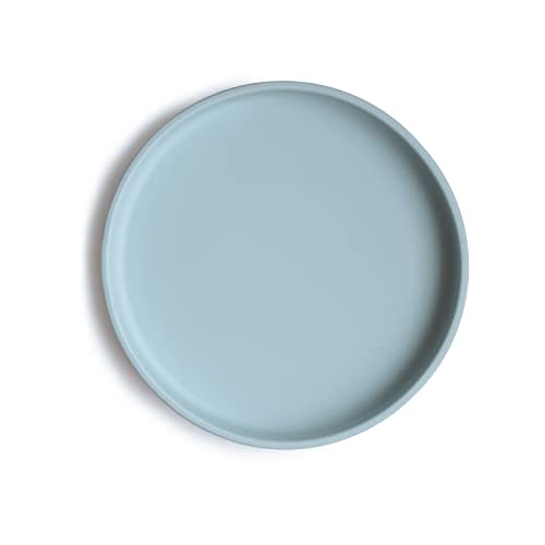 mushie Classic Silicone Suction Plate | BPA-Free Non-Slip Design (Powder Blue)