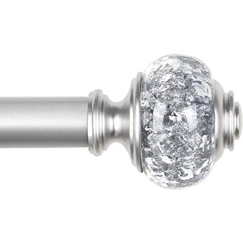 Curtain Rod 32 to 58 Inches, Silver