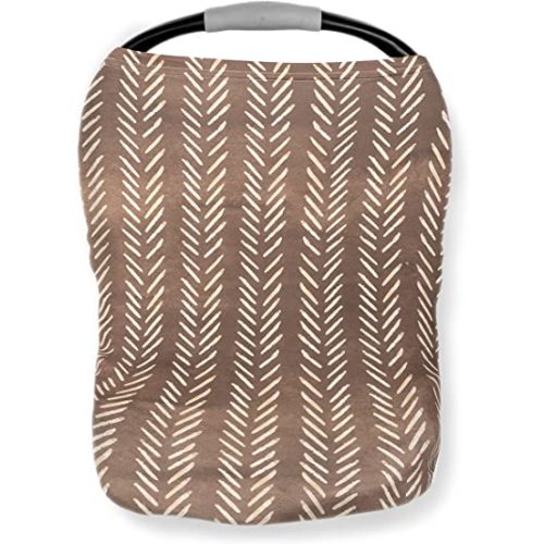 Pobi Baby Premium Multi-Use Cover - Nursing Cover, Baby Car Seat Covers, Shopping Cart, High Chair, and Breastfeeding Cover - Ultra-Soft, Stretchy, Woodland Scarf for Baby and Mom (Wildlife Brown)