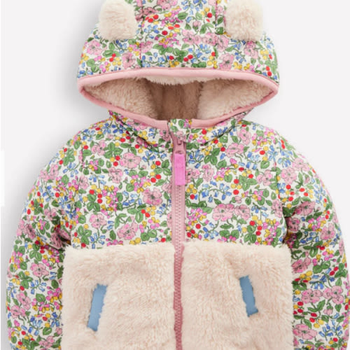 Mixed Borg Jacket-Ivory Berry Floral | Boden USA