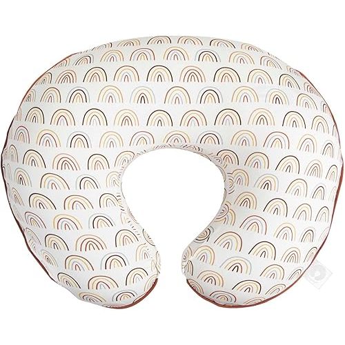 Boppy Organic Original Nursing Pillow, Spice Rainbows, Ergonomic Nursing Essentials for Bottle and Breastfeeding, Firm Hypoallergenic Fiber Fill, with 100% Organic Cotton Pillow Cover