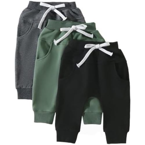 Baby Pants Toddler Infant Newborn Baby Boy Girl Sweatpants Long Joggers Pants Unisex Boy 's Clothing 3 Pack